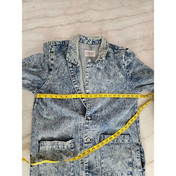 Sundance Long Denim Dress with Distressed Look and Classic Button Front - Medium - Picture 10 of 15